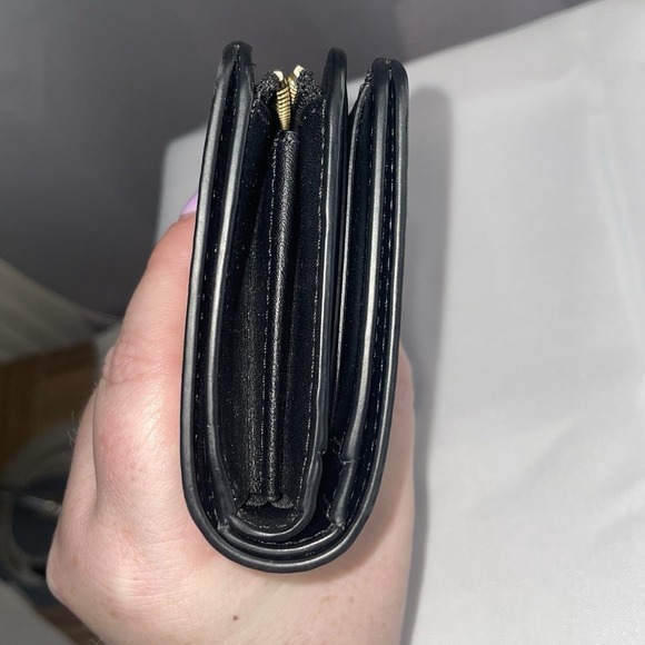 MARC JACOBS The J Marc Mini Compact Wallet Black Leather Gold With Dust Bag - Picture 9 of 11